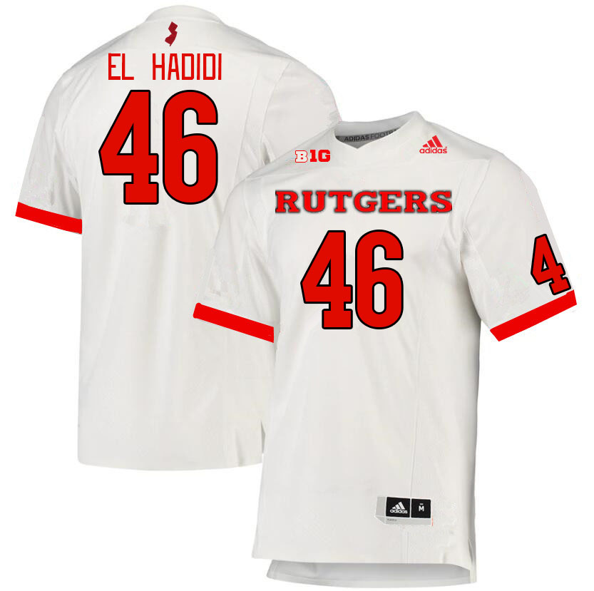 Men #46 Sammy El Hadidi Rutgers Scarlet Knights College Football Jerseys Stitched Sale-White - Click Image to Close